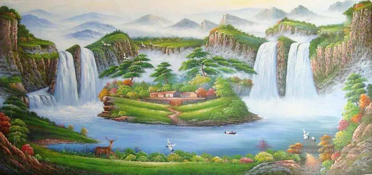 Grues couronnées en Fairyland Paysages de Chine Peintures à l'huile